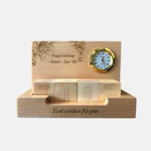 lịch gỗ mẫu 3 khắc laser